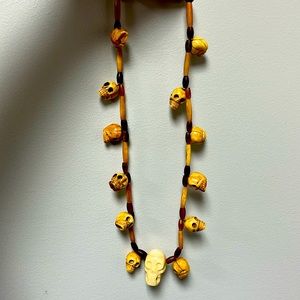 Unique Skull Shaman Necklace. Unisex. Each skull is carved out of stone & bone.